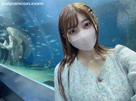 【Ｇカップ美女】まいちゃんのお友達めいちゃんと水族館デート！デート後即生中出し！